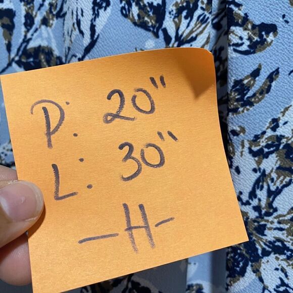 John Mark Blouse Blue Multi Media Boho Button Front Cotton Blend Size Small - Picture 7 of 7